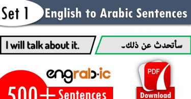 English to Arabic Sentences for Daily Use - SET 1