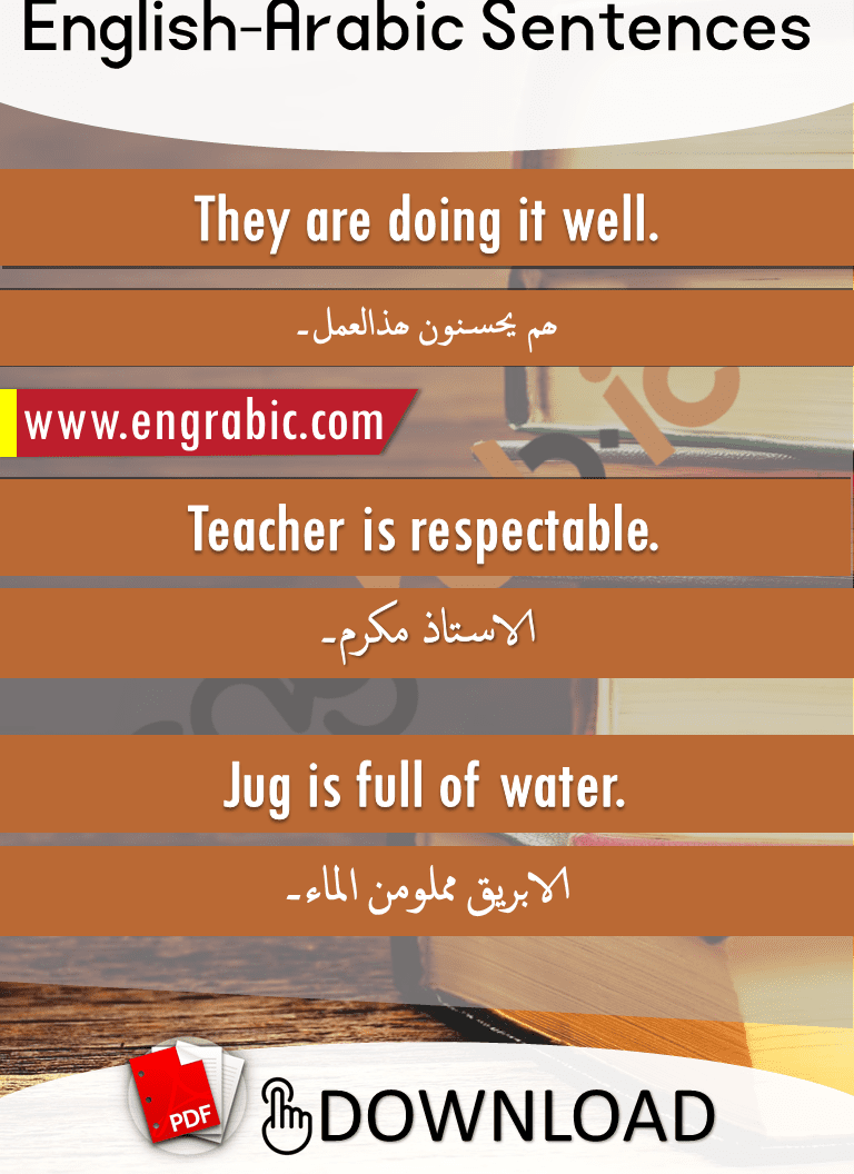 Common English to Arabic Sentences for daily conversation.Common English to Arabic sentences to increase learning skills of English-Arabic.
