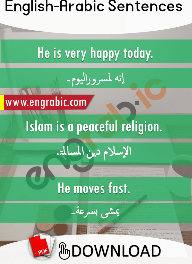 Basic English to Arabic Sentences for daily conversation with translation.English to Arabic sentences we commonly use in our daily life.