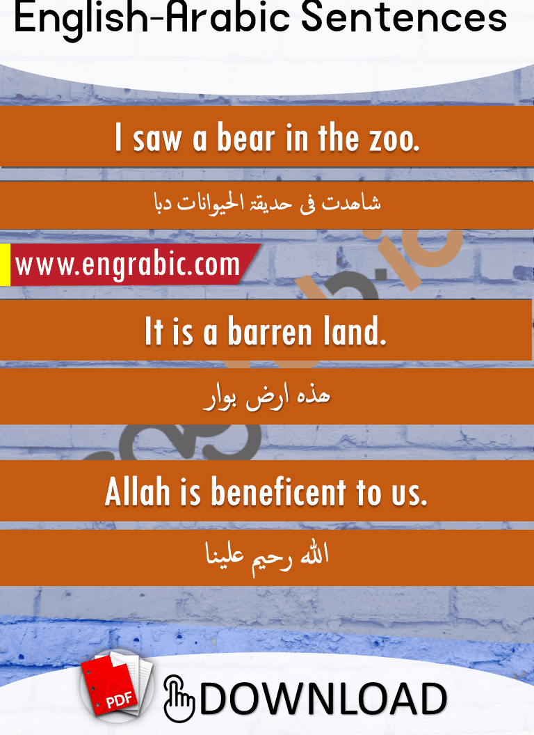 Random English Phrases In Arabic.Common English phrases and Sentences in Arabic. English translation in Arabic. Learn Arabic through English.