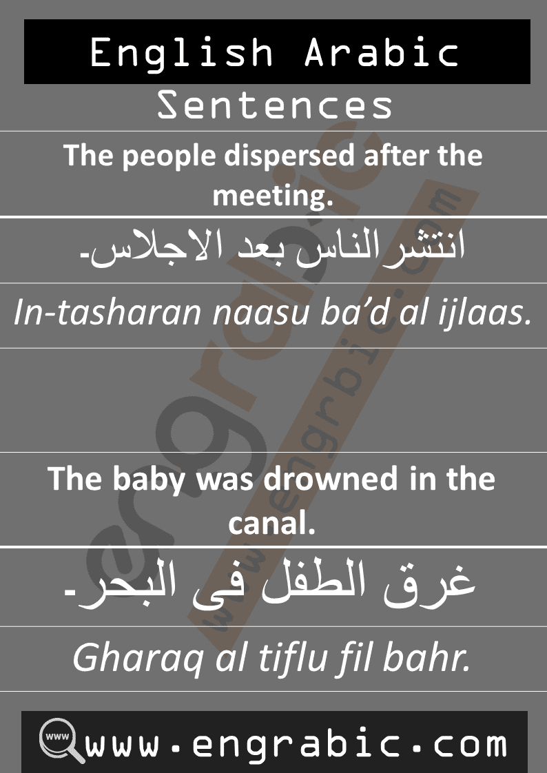 Arabic Sentences with English. English sentences in Arabic. Daily used short Arabic phrases in English. Common English Phrases.