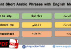 Important Short Arabic Phrases in English/Urdu. Arabic to English phrases with translation in English and Urdu. Learn Urdu and English at the same time through Arabic. Arabic and English learning made easy. Arabic sentences with English and Urdu translation. Arabic Phrases for Spoken English and Urdu. Basic Arabic Phrases for conversation in Arabic Countries. Basic Conversational Phrases to start dialogue with Arabic Speakers.