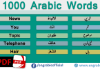 1000 most common Arabic Words in English. A list of Most commonly spoken Arabic Words in English and Urdu. A list of 1000 core Arabic Words with pronunciation in English and Urdu. Top Arabic Words you definitely need to learn to have basic idea of Arabic Language. 1000 Arabic Words Vocabulary necessary to learn as you know vocabulary is the key to unlocking fluency. One of the easiest ways to master the Arabic Script - these are he top words used. 1000 Most Common Arabic Words in English with PDF.