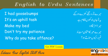 Spoken English Sentences for with Urdu translation for daily speaking. English to Urdu Sentences for daily  use. Daily Life Sentences with Urdu Translation Download PDF Free contains daily used English sentences in Urdu as well as in Hindi translation for spoken English practice. You can download PDF at the bottom. Basic English lessons in Hindi, Basic Sentences in Hindi, Hindi Sentences PDF, Urdu Sentences PDF, Short Sentences with Urdu, Short Sentences with Hindi.
