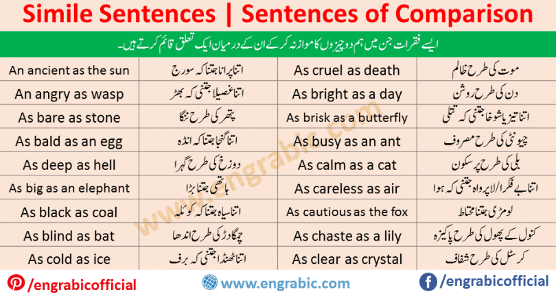 Simile Sentences Definition and Examples for Kids - Engrabic