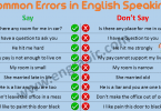 The most common English mistakes made by ESL students, in speech and in writing. Go through the examples and make sure you understand the corrections. Common Grammar Mistakes. Examples of 300+ common grammatical errors in English and how to correct them. Common grammatical mistakes in English. 300 Most common grammatical mistakes of English that can kill your writing reading and speaking credibility. 