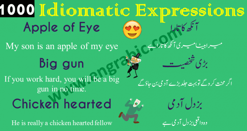 Idioms With Urdu Meanings | English Idioms List | Engrabic Apple Of My Eye Meaning In Urdu