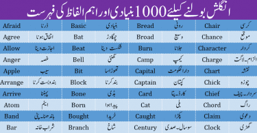 Basic English Vocabulary Words in Urdu  2000 Urdu Words these are most important Urdu English Words with high demand and used in daily life English speaking. List of Beginners English Words with Urdu meanings and Pronunciation (talafuz) to improve your spoken English skills.