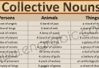 Collective Nouns are used to describe a group of persons, animals, or thing. This article helps you learn detailed list of collective nouns with PDF lesson. The table below shows a long list of collective nouns used in English. 
