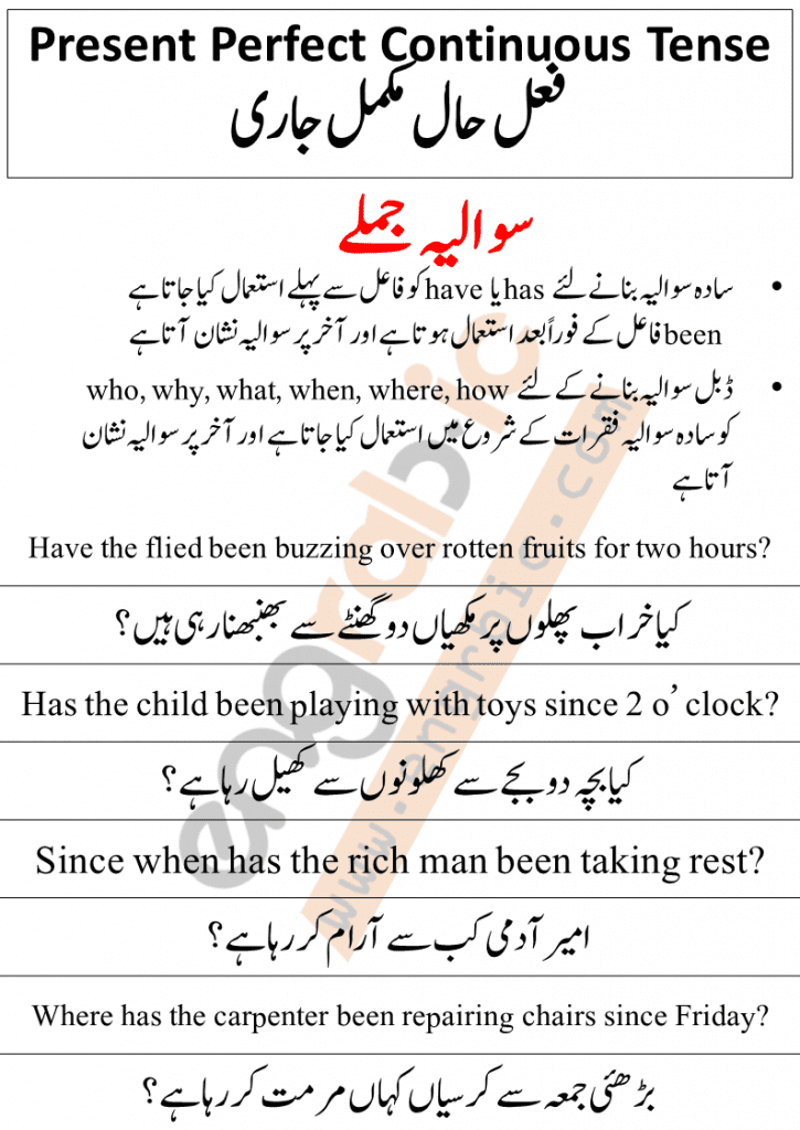 This tense express an action that started in past and continued to present or recently stopped. ... A time-reference is also used in the sentence to show that when the action started in past or for how long the action continued.