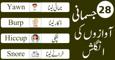 In this lesson, we will talk about different body sounds and noises. Our body emits different kinds of Sounds and Noises in different situations. So in this lecture, we'll try to learn all these sounds and noises in English and Urdu. Download PDF Lesson at the bottom of page.