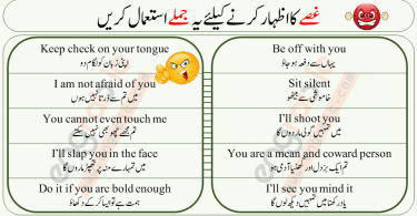 40 English sentences with Urdu translation that you can use in Anger. These sentences will make you speak English in Anger.
