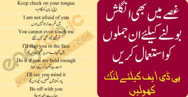 In this lesson, you will learn 40 English sentences with Urdu translation that you can use in Anger. These sentences will make you speak English in Anger. You can download PDF of this lesson at the bottom of Page.