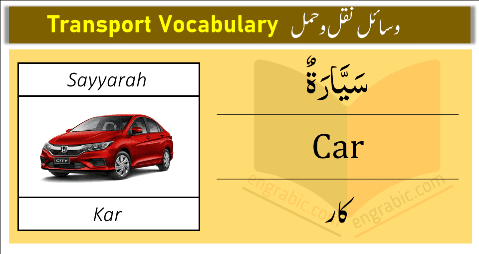 Transportation Name in Arabic, English and Urdu/Hindi. Transportation Name with images in Arabic, English and Urdu/Hindi.